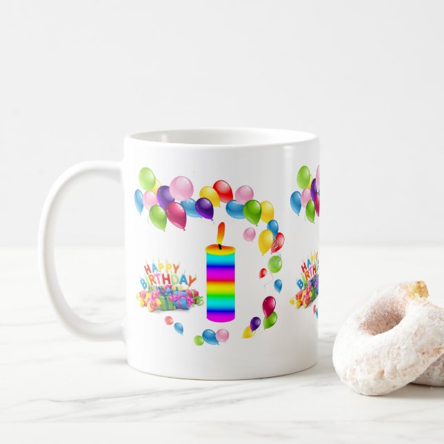Happy Birthday Mug Candle (With Donut)