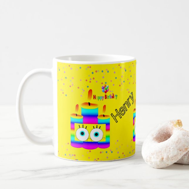 Happy Birthday Mug Confetti (With Donut)