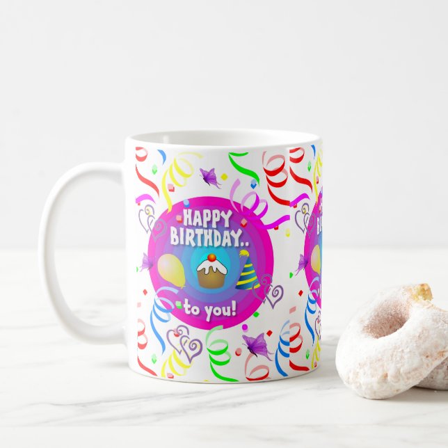 Happy Birthday Mug Confetti (With Donut)
