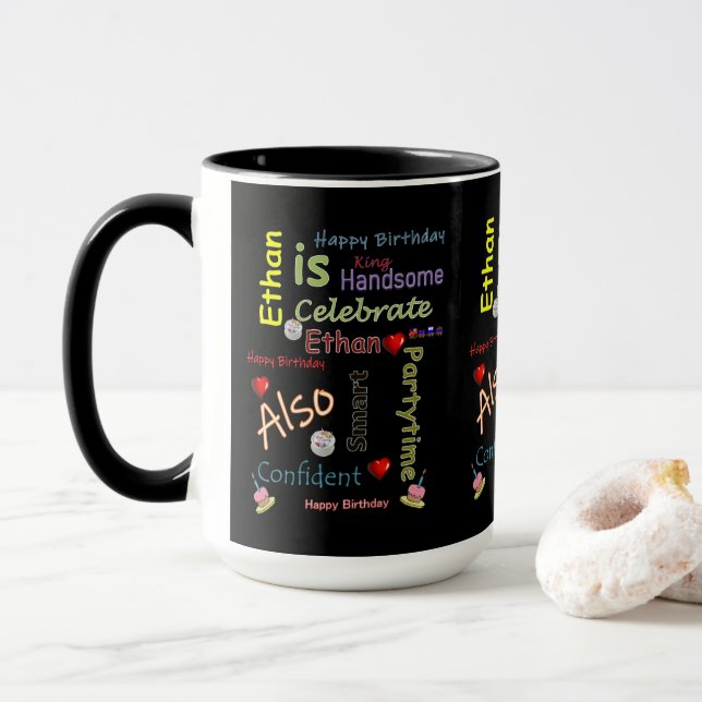 Happy Birthday Mug Ethan (With Donut)