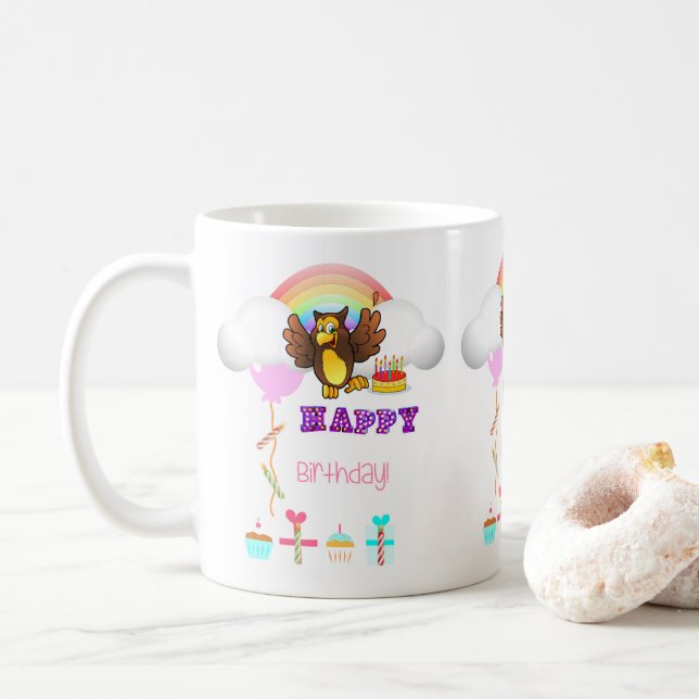 Happy Birthday Mug Owl (With Donut)