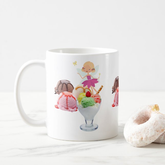 Happy Birthday Mug Pink Fairy Ice Cream (With Donut)