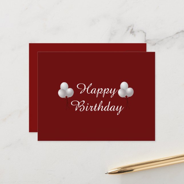 Happy Birthday Mug with Balloons Postcard (Front/Back In Situ)