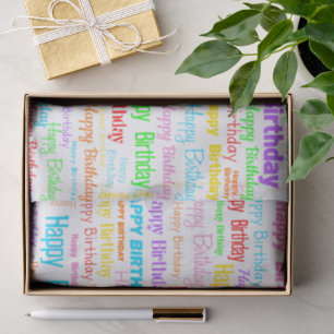 Happy Birthday (multi on white) Tissue Paper
