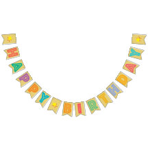 HAPPY BIRTHDAY ☆ MULTICOLORED ON OLD GOLD COLOR