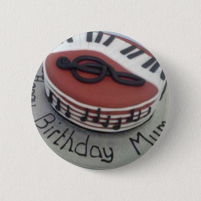 Happy birthday mum cake button (Front)