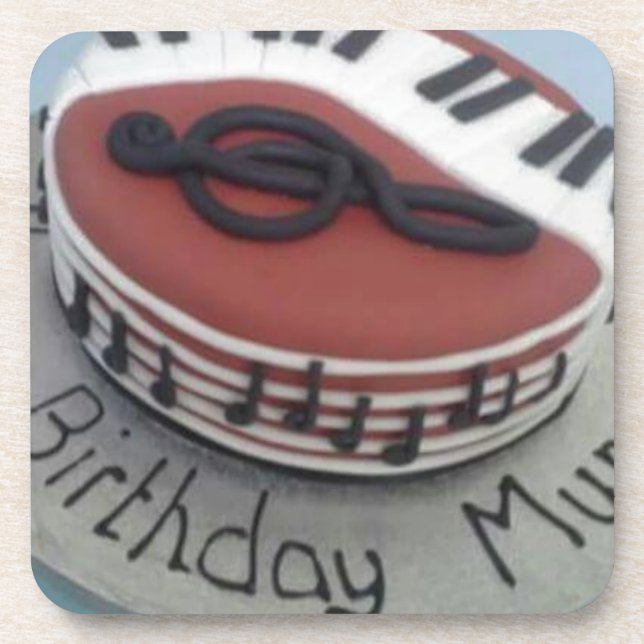 Happy birthday mum cake drink coaster (Front)