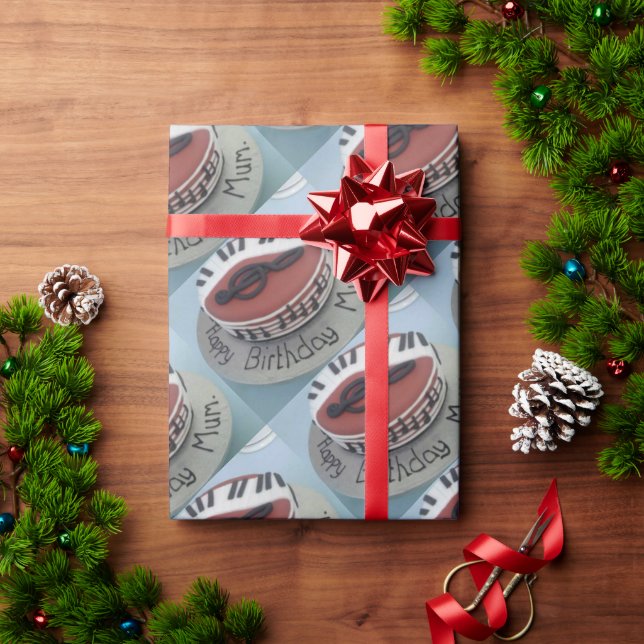 Happy birthday mum cake wrapping paper (Holiday Gift)