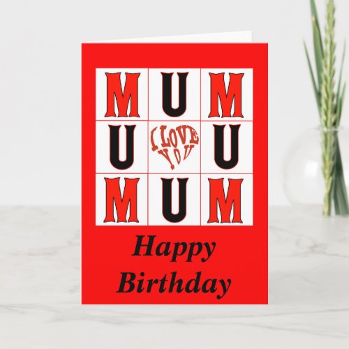 Happy Birthday Mum Card