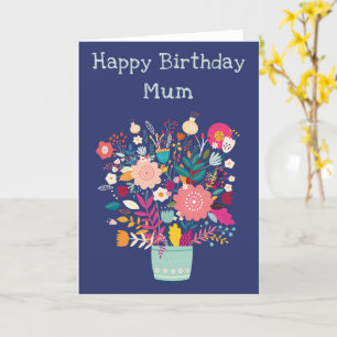 Happy Birthday Mum Colourful Flower Card