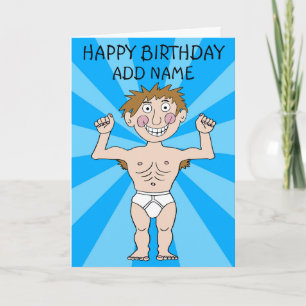 Happy Birthday Muscle Man Card