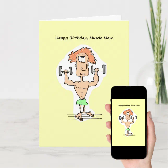 Happy Birthday Muscle Man Card Card Zazzle