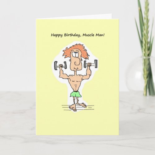 Happy Birthday Muscle Man Card Card