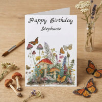 Happy Birthday Mushroom Flowers Fairytale