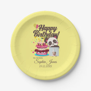 Happy Birthday, My Baby - Custom Photo/ Name/DOB Paper Plates
