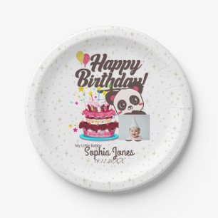 Happy Birthday, My Baby - Custom Photo/ Name/DOB Paper Plates