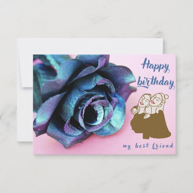 Happy Birthday my best friend Note Card (Front)