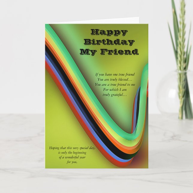 Happy Birthday My Friend Card (Front)