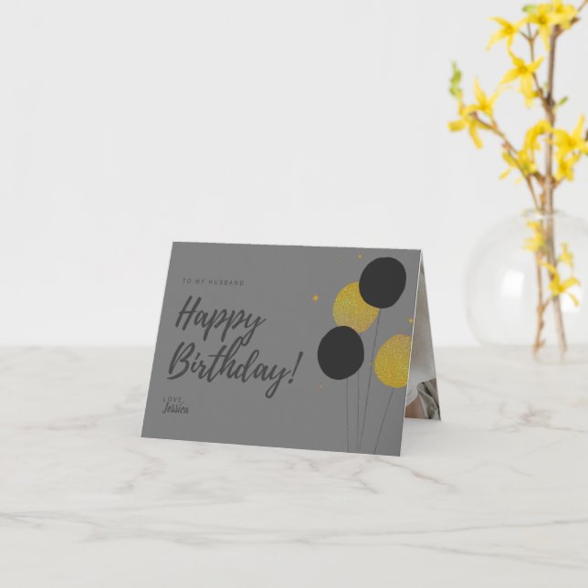 Happy Birthday My Husband Wishes Greetings Card (Yellow Flower)