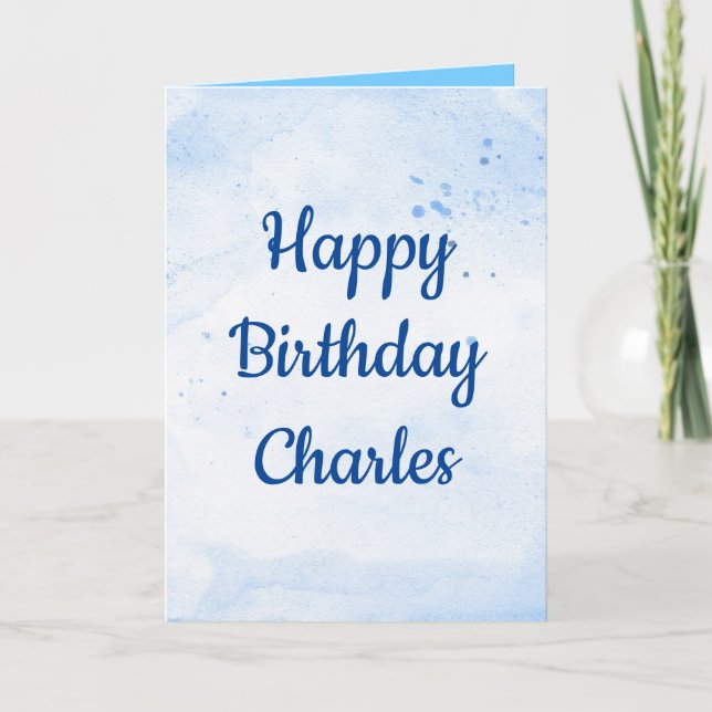 Happy birthday my love blue theme for him holiday card (Front)