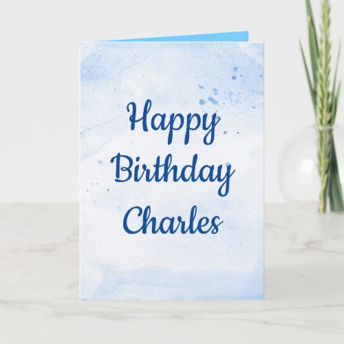 Happy birthday my love blue theme for him holiday card