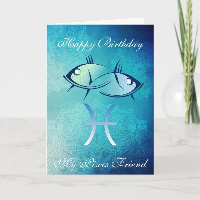 Happy Birthday My Pisces Friend Card (Front)