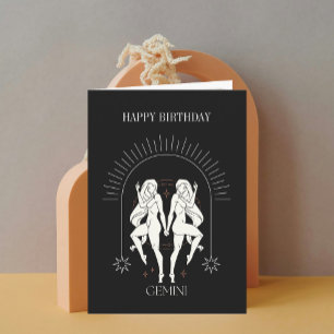 Happy Birthday Mystic Gemini Zodiac Horoscope Card