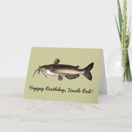 Happy Birthday Name Customizable Catfish Card