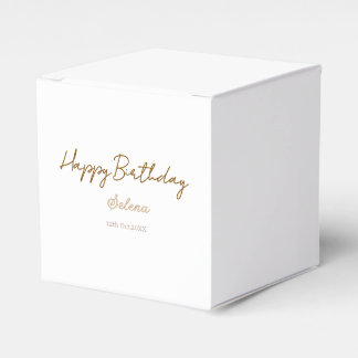 happy birthday name date brown purple pastel simpl favor boxes