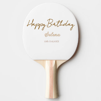 happy birthday name date brown purple pastel simpl ping pong paddle