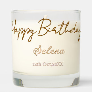 happy birthday name date brown purple pastel simpl scented candle