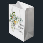 Happy Birthday   Name Floral Medium Gift Bag<br><div class="desc">Say happy birthday in style.
This is a tote bag with a daisy bouquet on one corner. 

Please feel free to contact me if you need help with customizations or would like modifications in the items.</div>