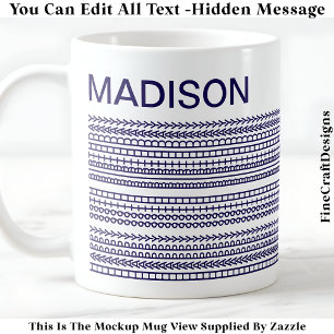 Happy Birthday & Name Hidden Message 093Bl Coffee Mug