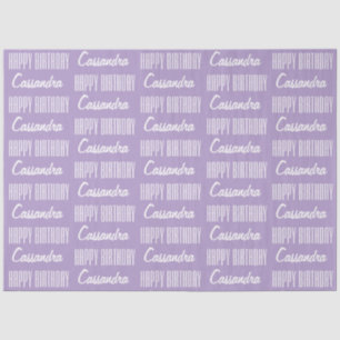 Happy Birthday Name Lavender Tissue Paper