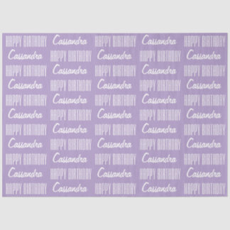 Happy Birthday Name Lavender Tissue Paper
