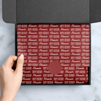 Happy Birthday Name Red Tissue Paper