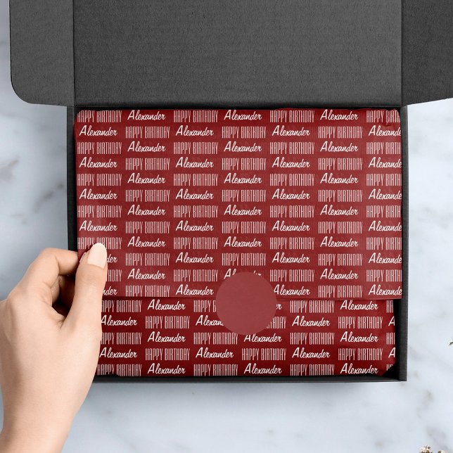 Happy Birthday Name Red Tissue Paper (Creator Uploaded)