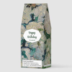 Happy Birthday Name Vintage Van Gogh Roses Roasted Coffee