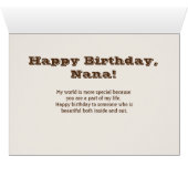 Happy Birthday Nana Bright Pink Cactus Bloom Photo (Inside Horizontal (Bottom))