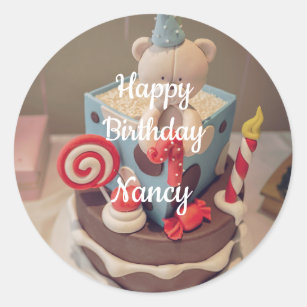 Happy birthday Nancy Classic Round Sticker