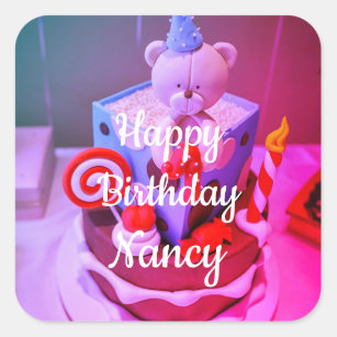 Happy birthday Nancy Square Sticker