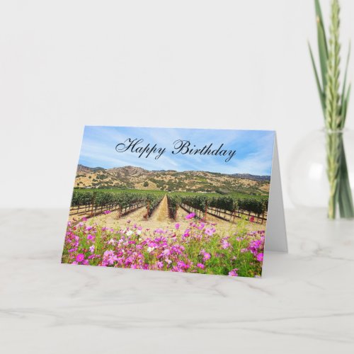 Happy Birthday Napa Valley Vineyard Card