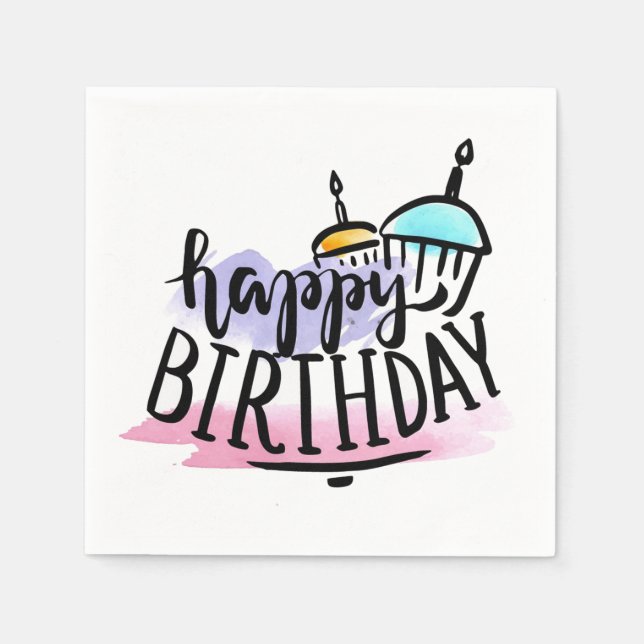 Happy Birthday  Napkins (Front)