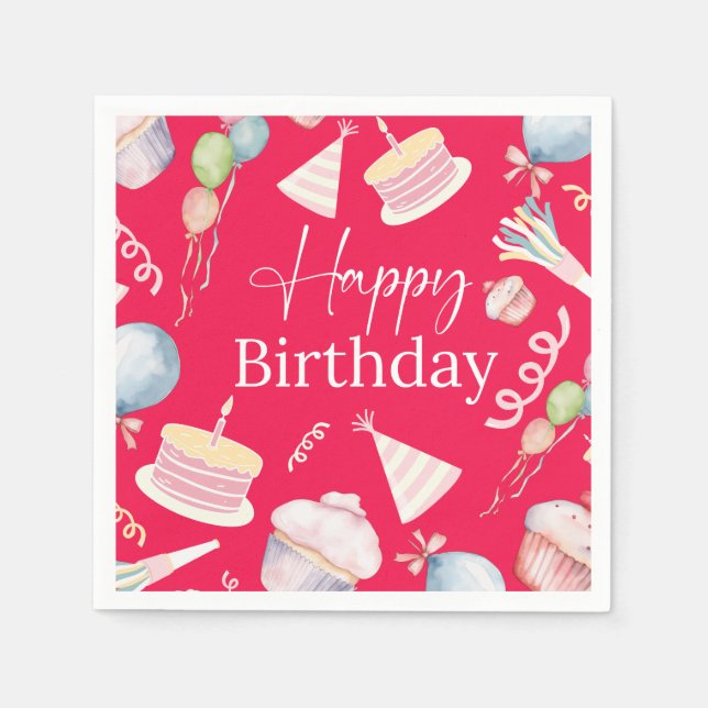 Happy Birthday  Napkins (Front)