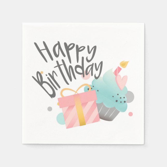 Happy Birthday Napkins (Front)