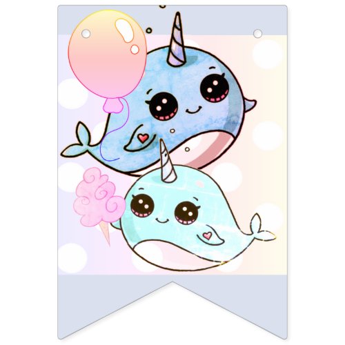 Happy Birthday Narwhal Bunting Flags