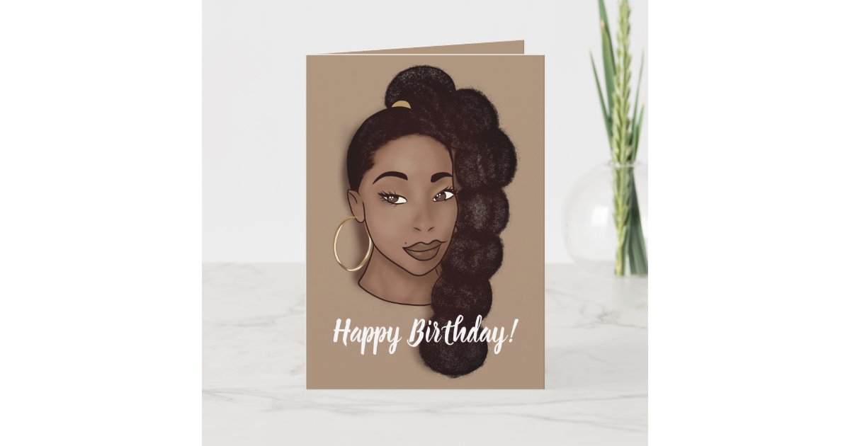Happy Birthday, Natural Beauty, Brown Card | Zazzle.com