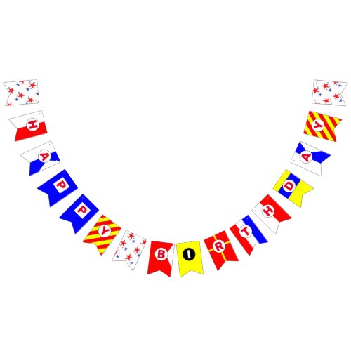 Happy Birthday Nautical Alphabet Bunting Flags