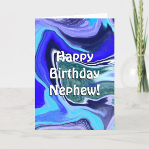 Happy Birthday Nephew   Blue and White Marble Card