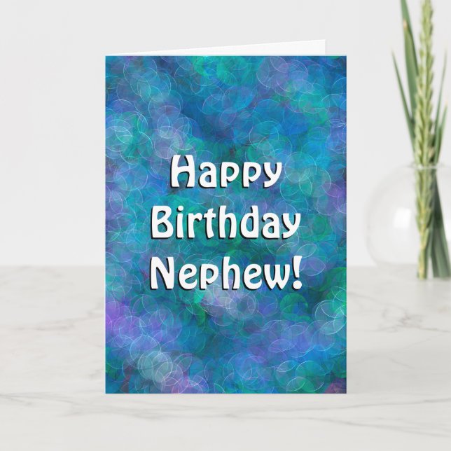 Happy Birthday Nephew | Blue Bubbles  Card (Front)